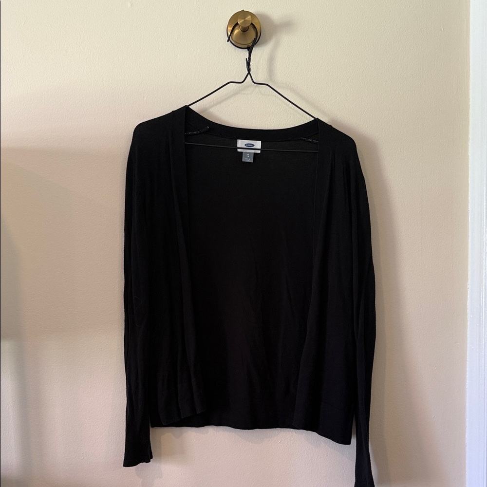 Old Navy Black Open-Front Blouse